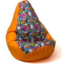 Go Gift Sako bag pouffe Pear print orange-fairy 2 XXL 140 x 100 cm