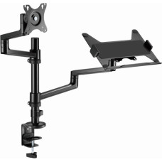 Gembird MA-DA-04 Adjustable desk mount with monitor arm and notebook tray, 17”-32”, up to 8 kg