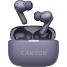 Canyon Słuchawki Canyon CANYON OnGo TWS-10 ANC+ENC, Bluetooth Headset, microphone, BT v5.3 BT8922F, Frequence Response:20Hz-20kHz, battery Earbud 40mAh*2+Charging case 500mAH, type-C cable length 24cm,size 63.97*47.47*26.5mm 42.5g, Purple