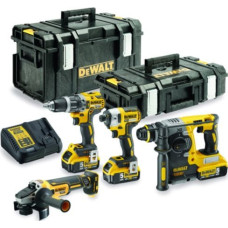 Dewalt Akku-Maschinen Set DCK422P3, 18Volt (gelb/schwarz, 3x Li-Ionen Akku 5,0Ah, in 2 Tough.Boxen)