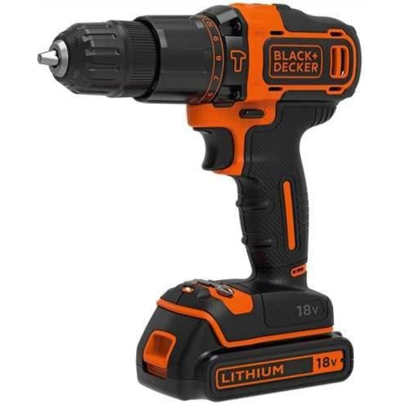 Black&Decker Wiertarko-wkrętarka Black&Decker BDCHD18K 18 V 1 x akumulator 1.5 Ah