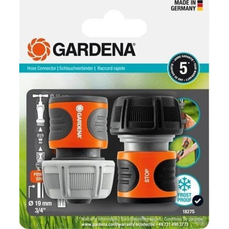 Gardena GARDENA Hose Connector Set 19mm (3/4) (grey/orange)