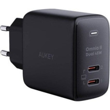 Aukey Ładowarka Aukey Ładowarka sieciowa Aukey PA-B4T, 2xUSB-C, 45W (czarna)