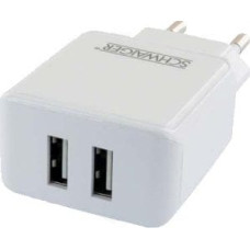 Schwaiger Adapter USB Schwaiger Schwaiger 230V Ladeadapter 2x USB 2.4A weiß