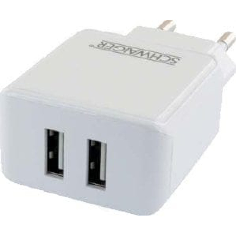 Schwaiger Adapter USB Schwaiger Schwaiger 230V Ladeadapter 2x USB 2.4A weiß