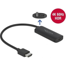 Delock Adapter USB Delock ADAPTER HDMI(M)->USB C(F) 4K 60HZ (DP ALT MODE) NA KABLU 24CM AKTYWNY CZARNY DELOCK