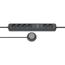 Brennenstuhl Eco-Line Comfort Switch Plus Steckdosenleiste 6-fach (anthrazit, 1,5 Meter Stromkabel und 1,5 Meter Schalterkabel)