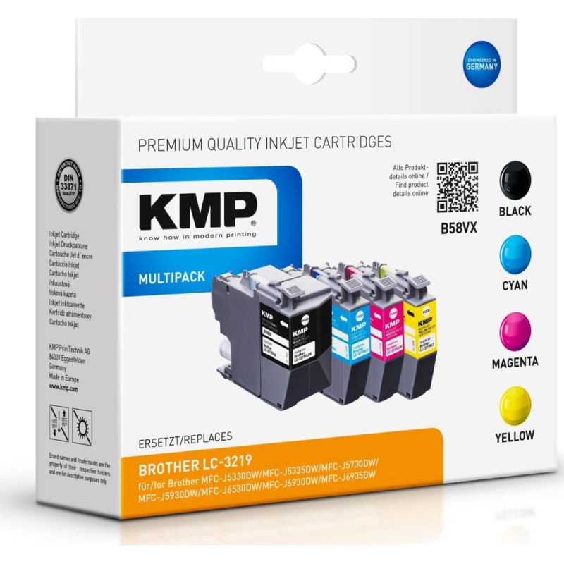 KMP Tusz KMP KMP B58VX Promo Pack BK/C/MY/Y comp. with Brother LC-3219VALDR