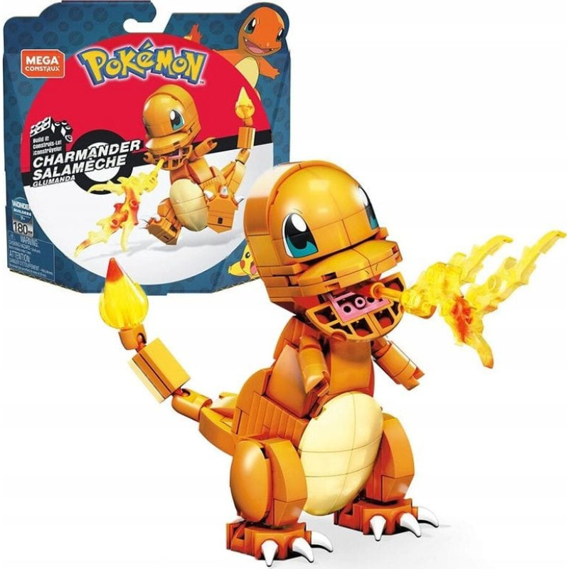 Mattel Oryginalne klocki Pokemon Charmander 180 elementów (GKY96)