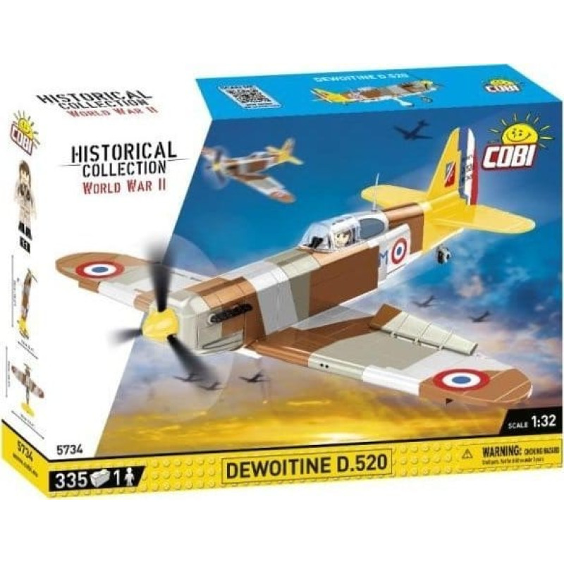 Cobi COBI 5734 Historical Collection WWII Samolot myśliwski francuski Dewoitine D.520 335 klocków