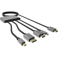 Sandberg Adapter USB Sandberg Sandberg 509-21 adapter kablowy 2 m HDMI Typu A (Standard) DisplayPort + Mini DisplayPort + HDMI + USB Type-C Czarny