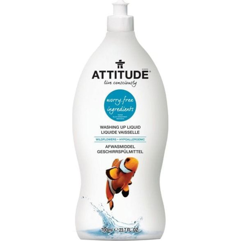 Attitude Attitude, Płyn do mycia naczyń, Kwiaty Polne (Wildflowers), 700 ml