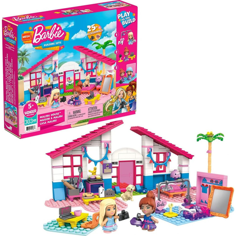 Mattel Mega Bloks Klocki Barbie Malibu dom GWR34