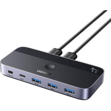 Ugreen Przełącznik switch USB 3.0 UGREEN CM662, 2X4 out (czarny)