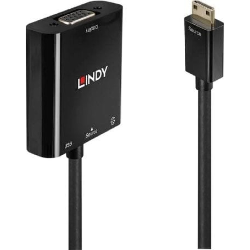 Lindy Adapter USB Lindy USB-C - VGA Czarny  (38286)