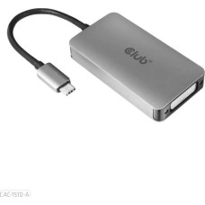 Club 3D Adapter USB Club 3D CAC-1510-A USB-C - DVI Srebrny  (CAC-1510-A)