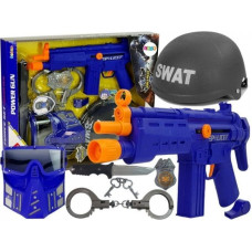 Lean Sport LEANToys Zestaw Policyjny SWAT Maska Hełm Odznaka Pistolet 36 cm