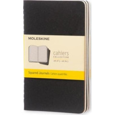 Moleskine Zestaw 3 Zeszytów MOLESKINE Cahier Journals P (9x14cm) w kratkę, 64 strony, czarny