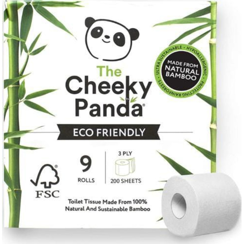 Cheeky Panda (Chusteczki, Papier Toaleto PAPIER TOALETOWY BAMBUSOWY TRZYWARSTWOWY 9 ROLEK - CHEEKY PANDA