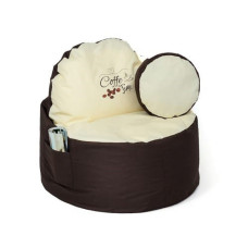 Go Gift Sako bag pouf Coffee brown-beige XXL 120 x 80 cm