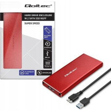 Qoltec Kieszeń Qoltec Obudowa/kieszeń Qoltec na dysk M.2 SSD | SATA | NGFF | USB 3.0 | Super speed 5Gb/s | 2TB | Czerwony