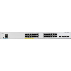 Cisco Switch Cisco Cisco CAT1000L 28Port fixed managed L2 Switch: - 24x1GE Ports, PoE+ with 370W PoE budget, 4x1GE SFP uplinks, - 56Gbps switching Bandwidth, WebUI, USB-A, USB mini-B, - inkl. Fan, external Bluetooth dongle plugs into USB port, - Security: