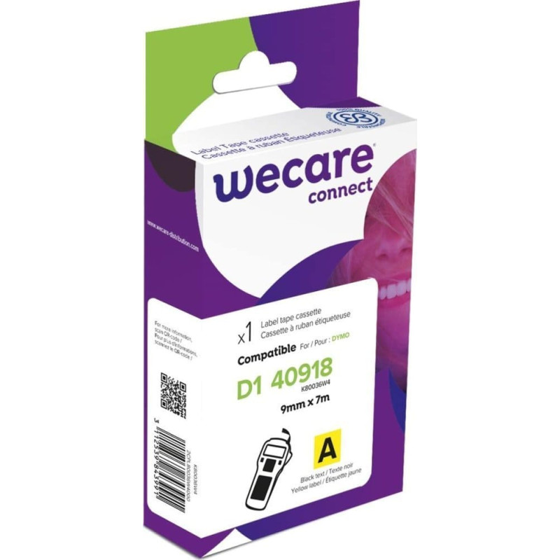 Armor WECARE Taśma ARMOR do DYMO S0720730, czarny/żółta, 9mm x 7m