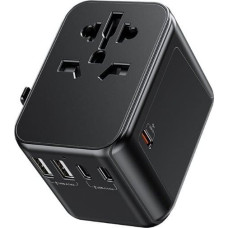 Wekome Ładowarka Wekome WEKOME WP-U03 Pop Digital Series - Ładowarka / Adapter podróżny EU / UK / US / AU + 3x USB-C & 2x USB-A 30W (Czarny)