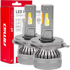 Amio Żarówki samochodowe led seria hp full canbus h4/h19 12v 24v 6500k amio-03673