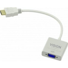 Vision Adapter AV Vision VISION Professional installationstauglicher Adapter HDMI zu VGA - 30 JAHRE GARANTIE - Maximale Auflosung 1920 x 1080 - Keine Konvertierung von VGA zu HDMI - HDMI (M) zu VGA (F) - Aussendurchmesser 5,5 mm - 32 AWG - Gesamtlange 230