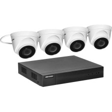 Orno Rejestrator Orno HIKVISION IPKIT-T4-4CH zestaw monitoringu z 4 kopułkowymi kamerami IP HIKVISION IP-CAM-T240H  oraz 4-kanałowym rejestratorem HIKVISION NVR-4CH, rozdzielczość 4Mpx, zasilanie PoE, doświetlenie IR, cyfrowa redukcja szumów, IP67.