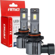 Amio Żarówki samochodowe led seria x4 aviator hb3/hir1 9011/h10 6500k canbus amio-03766