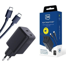 3MK Ładowarka 3MK 3mk Hyper Charger PD 45W+USB Cable C to C Black