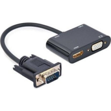 Gembird Adapter AV Gembird GEMBIRD Konwerter sygnału VGA do HDMI czarny 15cm