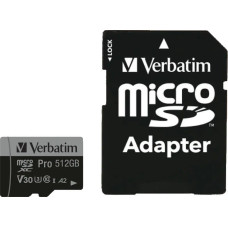 Verbatim Karta Verbatim Verbatim karta MicroSD, 512GB, micro SDXC, 47046, UHS 3 (U3), z adapterm