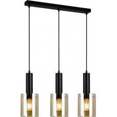 Italux Lampa wisząca Italux Lampa sufitowa czarna nowoczesna Italux Sardo PND-5581-3-BK+AMB