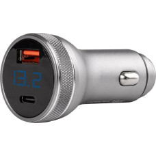 Amio Ładowarka AMiO Ładowarka samochodowa z woltomierzem 38w pch pro-06 usb+usb-c 12/24v