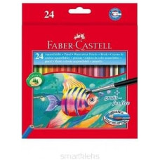 Faber-Castell Kredki Akwarelowe Z Pędzelkiem 24 Kolory Rybka Opakowanie Kartonowe Faber-Castell (114425 FC)