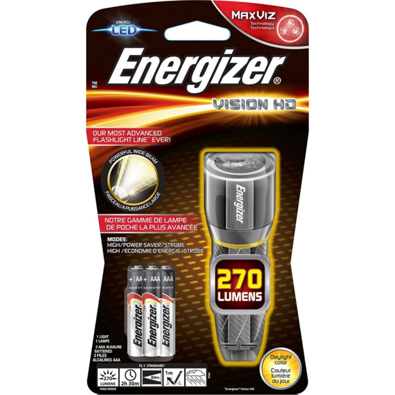 Energizer Latarka Energizer Latarka ENERGIZER Metal Vision HD + 3szt. baterii AAA, srebrna