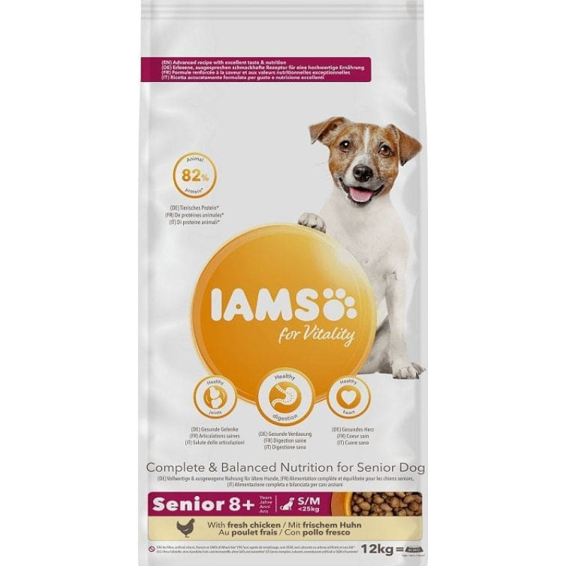 Iams IAMS-Sucha karma for Vitality dla starszych psów ras małych i średnich, ze świeżym kurczakiem 12kg