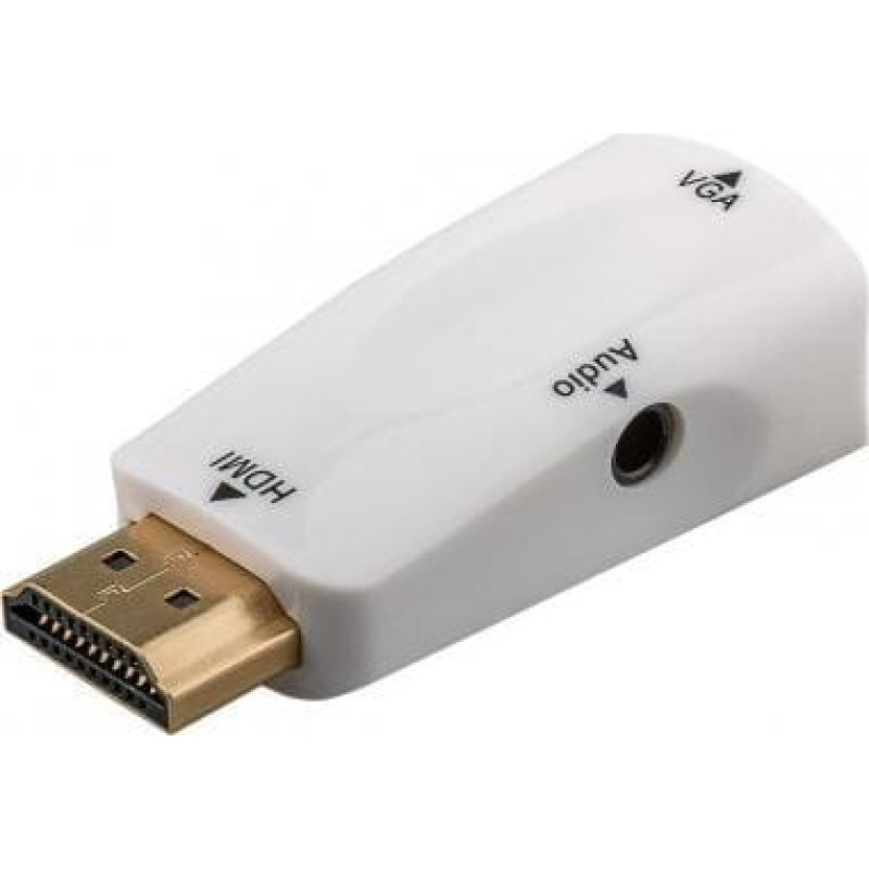 Goobay Adapter AV Goobay D-Sub (VGA) - HDMI + Jack 3.5mm biały (JAB-3383137)