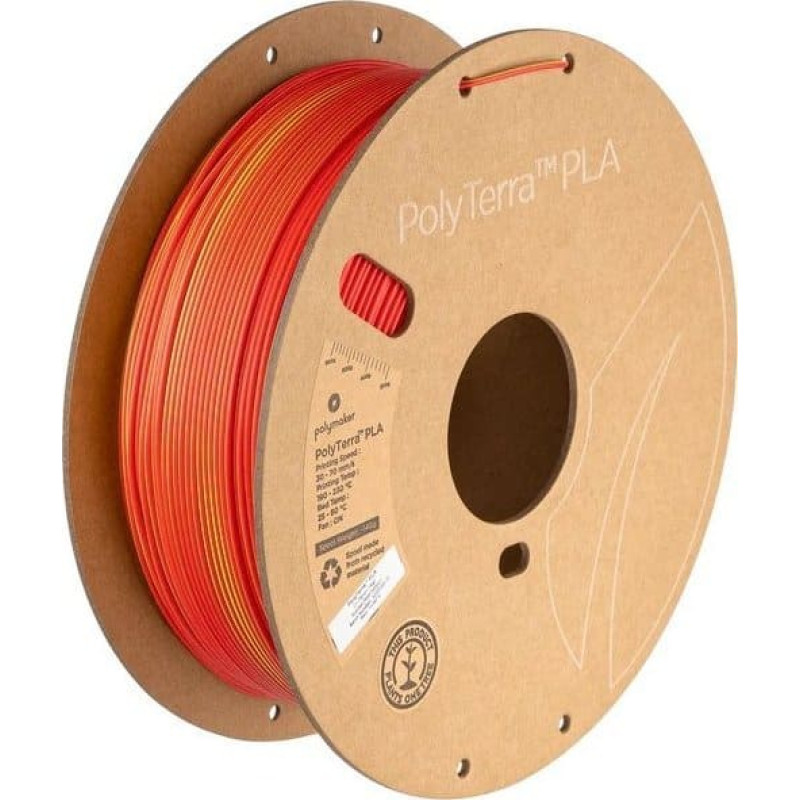 Poly Filament Polymaker PolyTerra PLA Dual Sunrise 1,75mm 1kg - Red-Yellow}