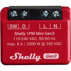 Shelly Shelly Plus 1PM Mini Gen3, relay (red)