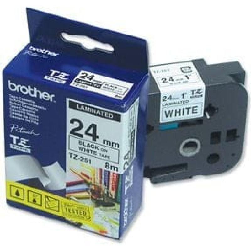 Brother TZe251CIV 24mm white/black (TZE251CIV)