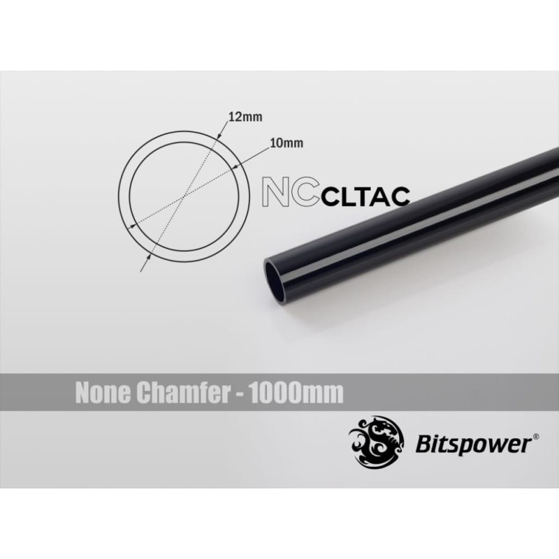 Bitspower Crystal Link Tube 12/10mm, 1000mm, czarny (BP-NCCLT12ACBK-L1000)