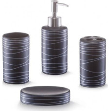Zeller Zeller, 4-częściowy zestaw akcesoriów łazienkowych black&white, czarny
