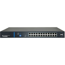 Avizio Switch AVIZIO Niezarządzalny przełącznik (switch) 24 porty RJ45 PoE+ 1Gb/s + 2 porty SFP Uplink 1Gb/s (budżet mocy 250W) AVIZIO