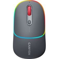 Canyon Mysz Canyon CANYON MW-22, 2 in 1 Wireless optical mouse with 4 buttons,Silent switch for right/left keys,DPI 800/1200/1600, 2 mode(BT/ 2.4GHz), 650mAh Li-poly battery,RGB backlight,Dark grey, cable length 0.8m, 110*62*34.2mm, 0.085kg