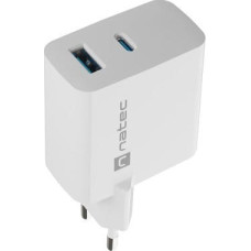 Natec Ładowarka Natec ŁADOWARKA SIECIOWA NATEC RIBERA GAN 1X USB-A + 1X USB-C 45W BIAŁA