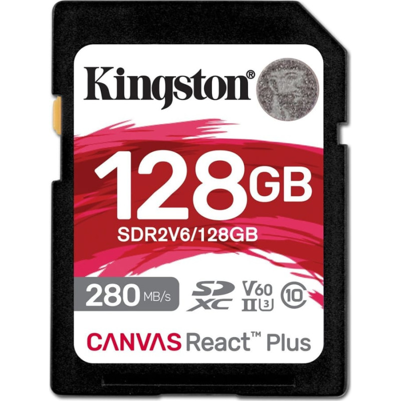 Kingston Canvas React Plus 128 GB SDXC (schwarz, UHS-II U3, Class 10, V60, A1)